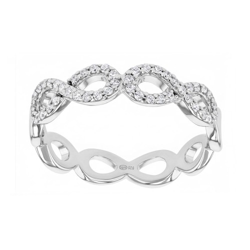 Bague femme signes infini EDORA ARGENT 925/1000 et Oxydes