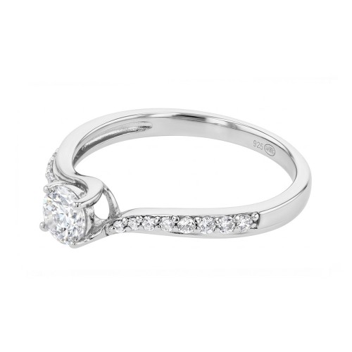 bague femme solitaire accompagné EDORA ARGENT 925/1000 et Oxydes