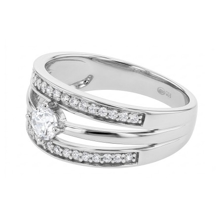 Bague femme solitaire argent 925/1000 et oxydes edo70100287 – toutes nos bagues femme