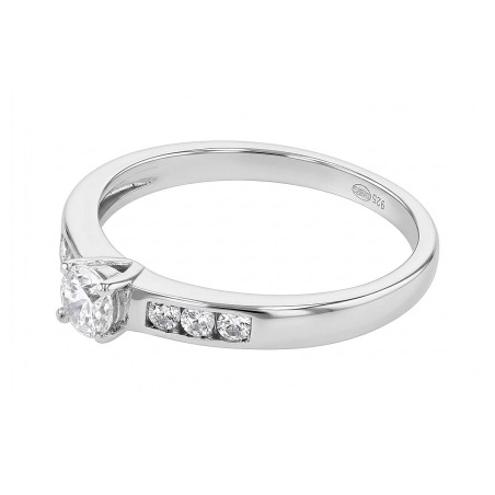 Bague femme solitaire accompagné argent 925/1000 et oxydes edo70100289 – solitaires femme