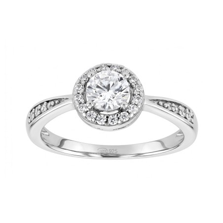 Bague femme solitaire argent 925/1000 et oxydes edo70100326 – solitaires femme