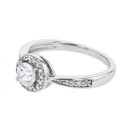 Bague femme solitaire argent 925/1000 et oxydes edo70100326 – solitaires femme