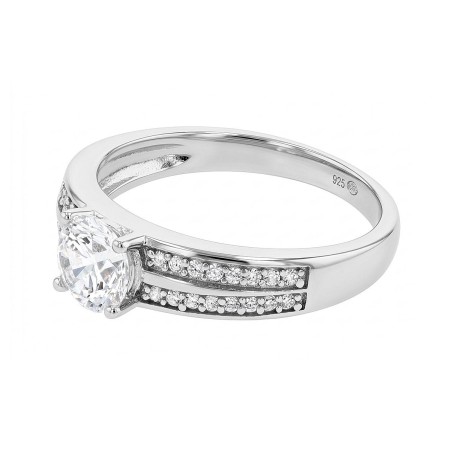 Bague femme solitaire argent 925/1000 et oxydes edo70100335 – solitaires femme