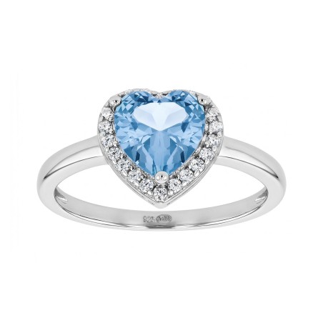 Bague femme coeur edora argent 925/1000 et spinelle bleue edo70100509 – bagues femme
