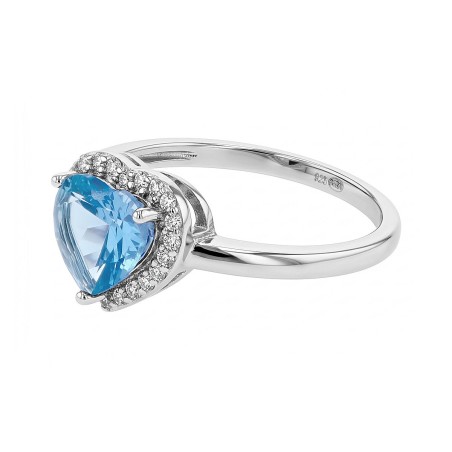 Bague femme coeur edora argent 925/1000 et spinelle bleue edo70100509 – bagues femme