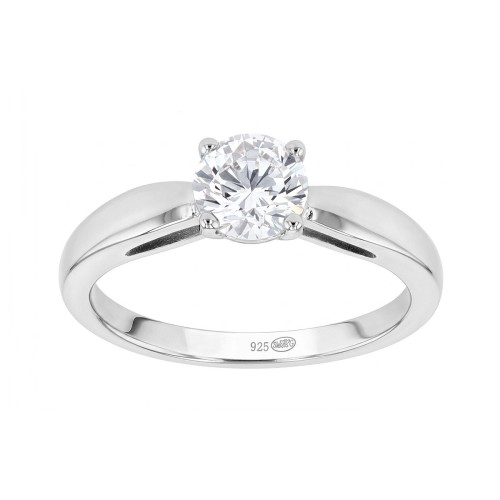 Bague Femme Solitaire ARGENT 925/1000 et Oxyde