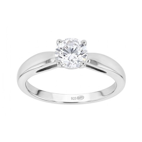 Bague femme solitaire argent 925/1000 et oxyde – solitaires femme