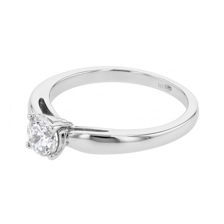 Bague femme solitaire argent 925/1000 et oxyde – solitaires femme