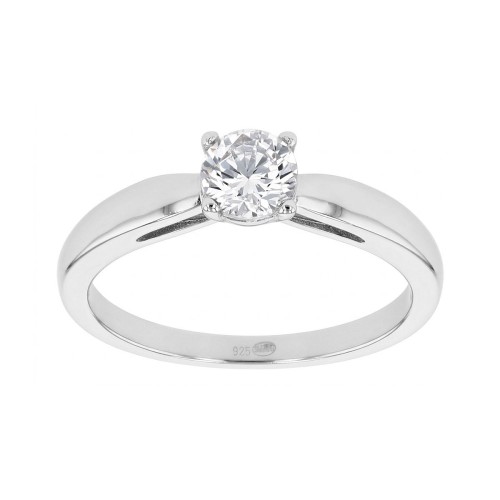 Bague Femme Solitaire ARGENT 925/1000 et Oxyde