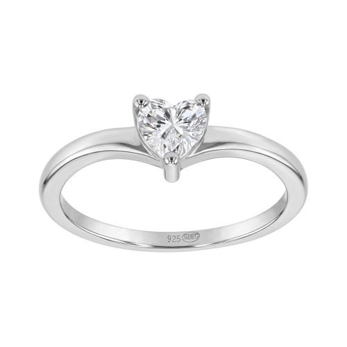 Bague Femme Solitaire ARGENT 925/1000 et Oxyde
