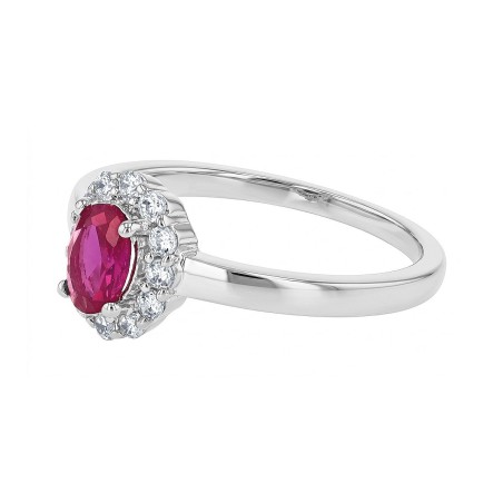 Bague femme solitaire entourage argent 925/1000 et spinelle rouge edo70100636 – solitaires femme