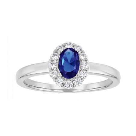 Bague femme solitaire entourage argent 925/1000 et spinelle bleue edo70100637 – solitaires femme