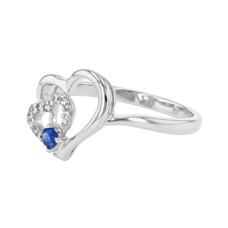 Bague femme coeurs argent 925/1000 et spinelle bleue edo70100654 – toutes nos bagues femme
