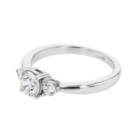Bague femme trilogie argent 925/1000 et oxydes edo70100675 – bagues de fiançailles femme