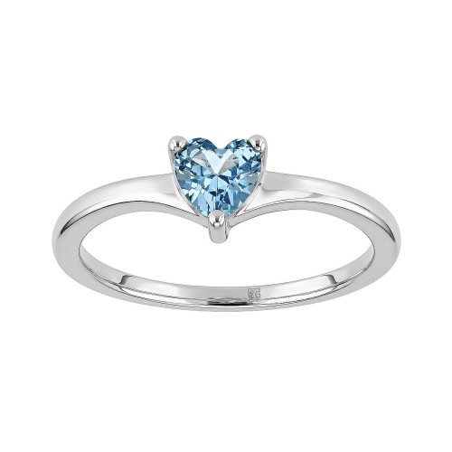 Bague Femme Solitaire ARGENT 925/1000 et Spinelle Bleue