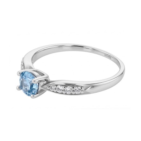 Bague femme solitaire accompagné argent 925/1000 et spinelle bleue edo70100686 – solitaires femme