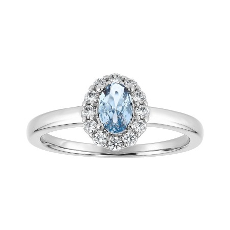 Bague femme solitaire entourage argent 925/1000 et spinelle bleue edo70100691 – toutes nos bagues femme