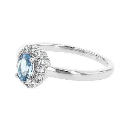 Bague femme solitaire entourage argent 925/1000 et spinelle bleue edo70100691 – toutes nos bagues femme