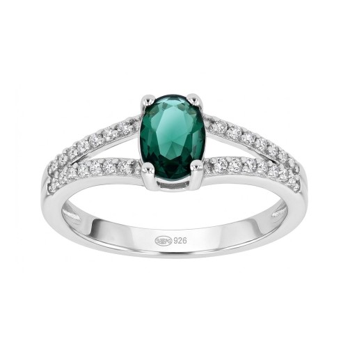 Bague Femme EDORA ARGENT 925/1000 et spinelle verte