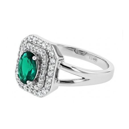 Bague femme edora argent 925/1000 et spinelle verte – bagues femme