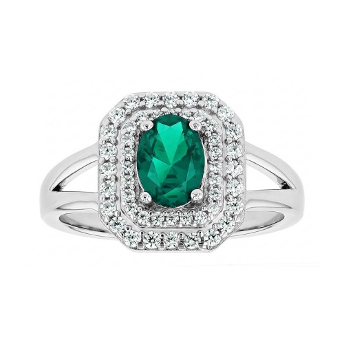 Bague Femme EDORA ARGENT 925/1000 et spinelle verte
