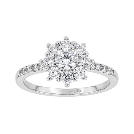 Bague femme solitaire edora argent 925/1000 et oxydes – bagues femme