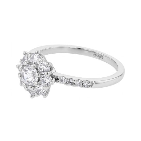 Bague femme solitaire edora argent 925/1000 et oxydes – bagues femme