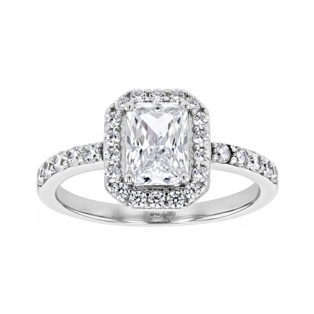 Bague femme solitaire edora argent 925/1000 et oxydes – bagues femme