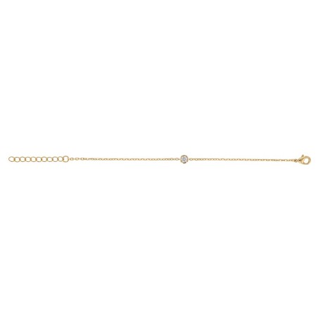 Bracelet femme solitaire plaque or jaune et oxyde – bracelets plaqué or