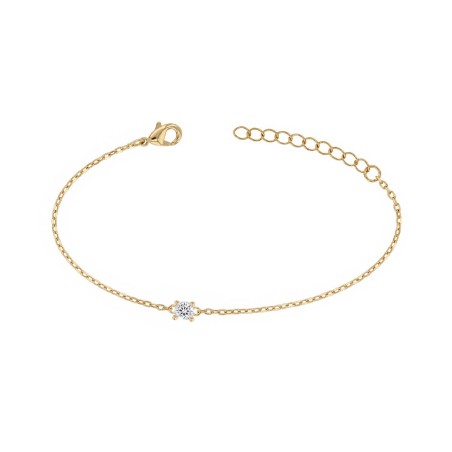 Bracelet femme solitaire edora plaque or et oxyde – bracelets femme