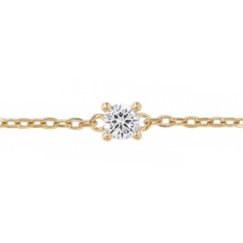 Bracelet femme solitaire EDORA PLAQUE OR et oxyde