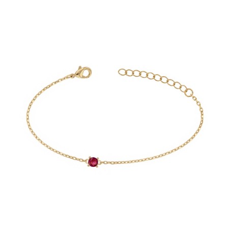 Bracelet femme solitaire edora plaque or et spinelle rouge – bracelets femme