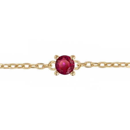 Bracelet femme solitaire edora plaque or et spinelle rouge – bracelets femme