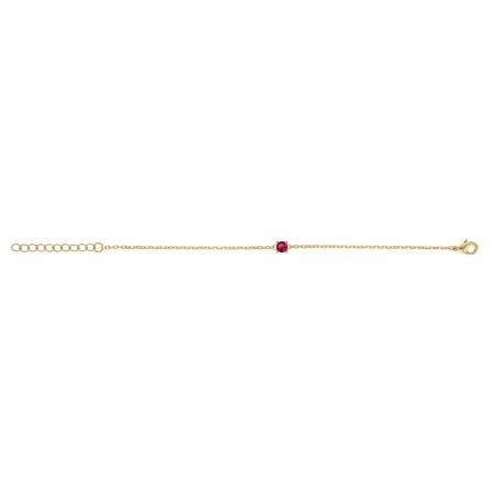 Bracelet femme solitaire edora plaque or et spinelle rouge – bracelets femme