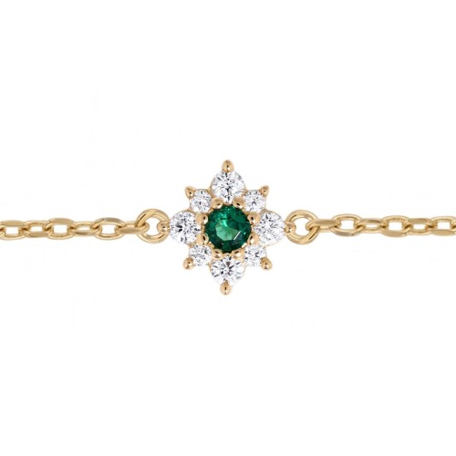 bracelet femme fleur EDORA plaqué or et oxydes EDO76300154