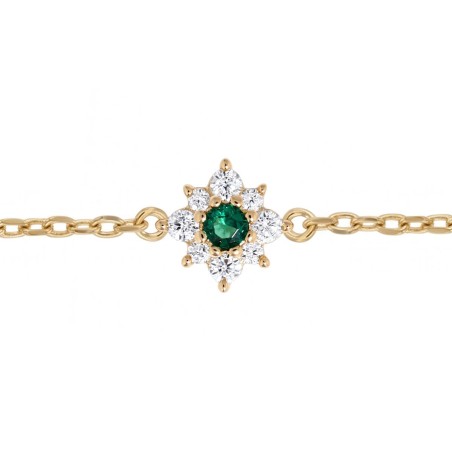 bracelet femme fleur EDORA plaqué or et oxydes EDO76300154
