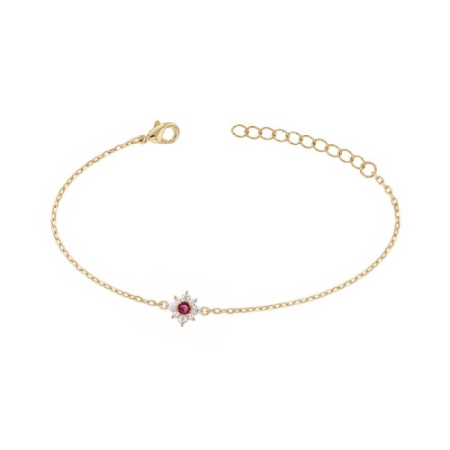 bracelet femme fleur EDORA plaqué or et oxydes EDO76300155
