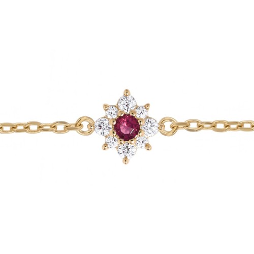 bracelet femme fleur EDORA plaqué or et oxydes EDO76300155