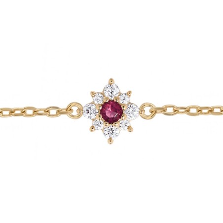 bracelet femme fleur EDORA plaqué or et oxydes EDO76300155