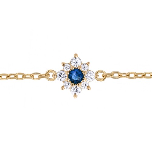 bracelet femme fleur EDORA plaqué or et oxydes EDO76300156