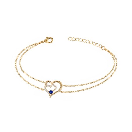 Bracelet femme double coeurs edora plaqué or et oxydes edo76300174 – bracelets plaqué or