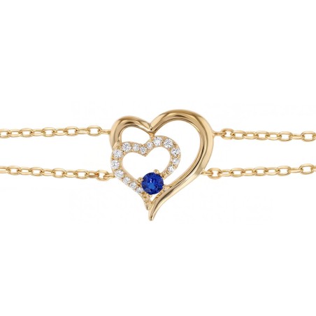 Bracelet femme double coeurs edora plaqué or et oxydes edo76300174 – bracelets plaqué or
