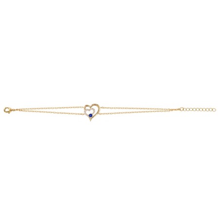 Bracelet femme double coeurs edora plaqué or et oxydes edo76300174 – bracelets plaqué or