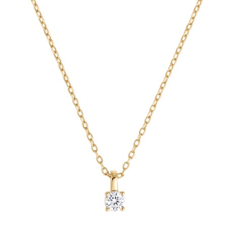 Collier femme solitaire plaque or jaune et oxyde – colliers plaqué or