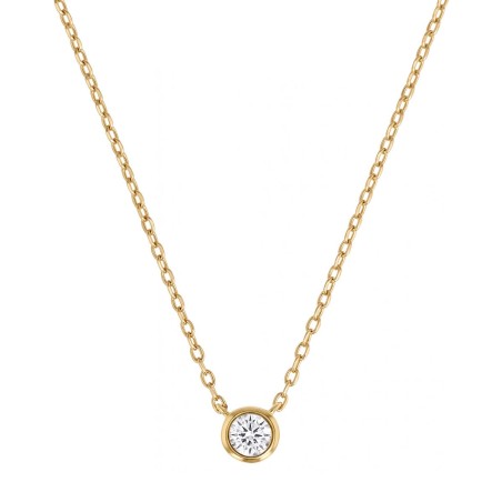 Collier femme solitaire plaque or jaune et oxyde – colliers plaqué or