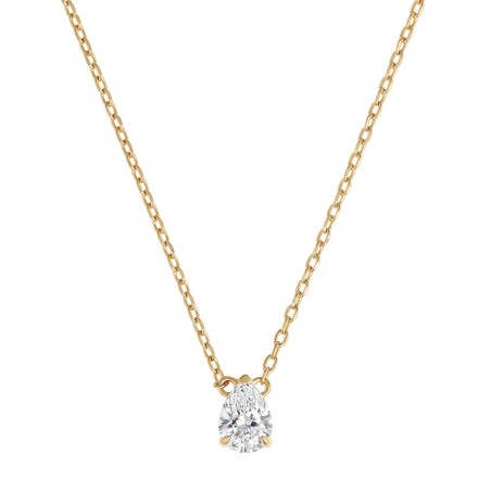 Collier femme solitaire plaque or jaune et oxyde – colliers plaqué or