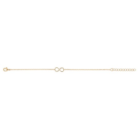 Bracelet femme signe infini plaque or jaune et oxydes – bracelets plaqué or