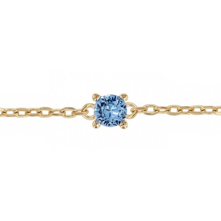 Bracelet femme solitaire edora plaque or et spinelle bleue  – bracelets femme