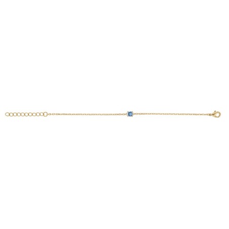 Bracelet femme solitaire edora plaque or et spinelle bleue  – bracelets femme