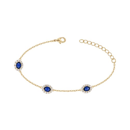 bracelet femme EDORA plaqué or et oxydes bleus EDO76300147